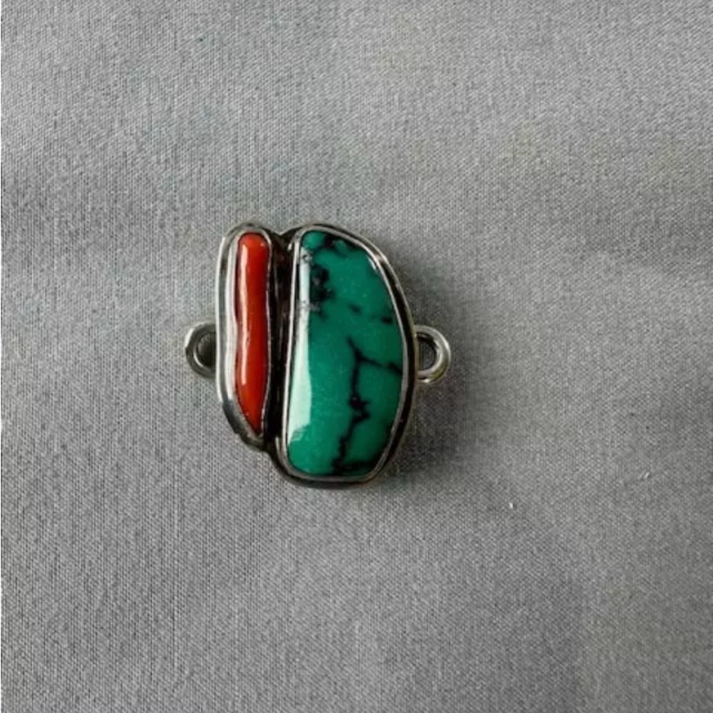 Tabra Bracelet Connector Charm Turquoise Jasper 1 1/4" high